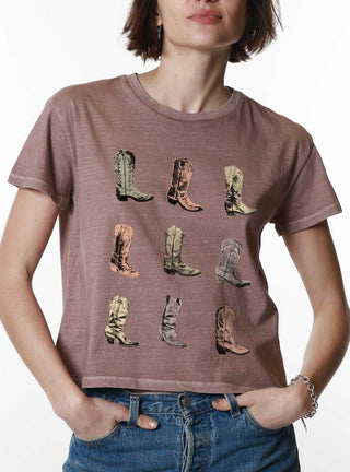 Cowboy Boots T-Shirt in Mocha Mauve