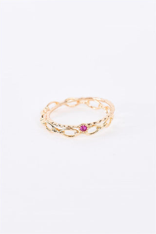 Gold Chain Link Ring Set