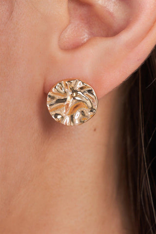 Gold Crushed Circle Studs