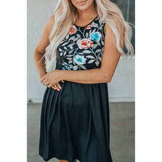 Dark Slate Gray Grace Floral Dress