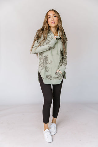 Light Gray Esmerelda Floral Hoodie