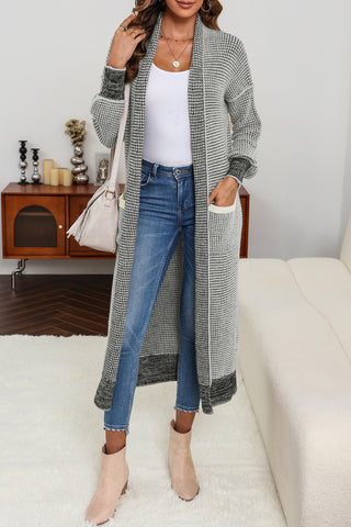 Light Gray Grey Longline Cardigan