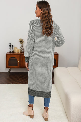 Light Gray Grey Longline Cardigan