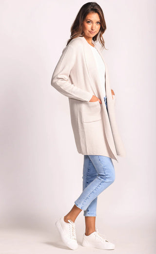 Misty Rose The District Cardigan in Light Grey