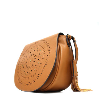 Vegan Leather Cognac Mandala Bag