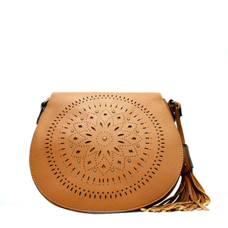 Vegan Leather Cognac Mandala Bag