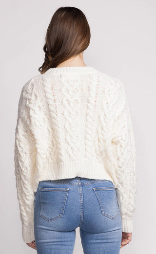 Delanie Heart Sweater in Ivory