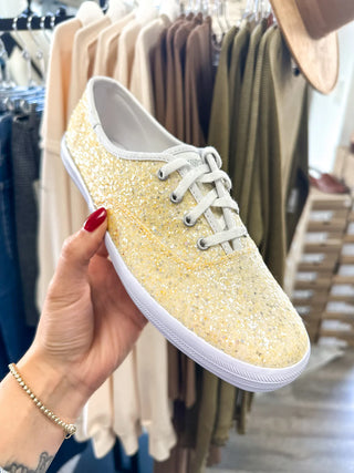 Gold Glitter Keds Sneakers - Size 37.5