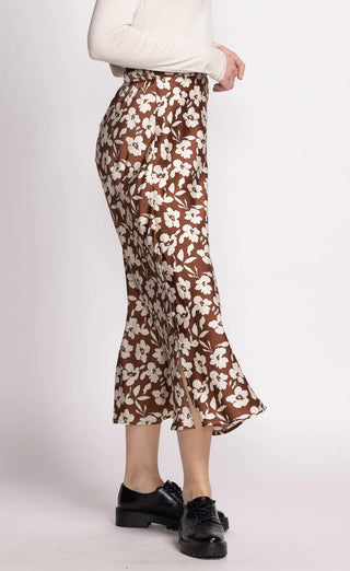 Kelly Floral Skirt in Brown