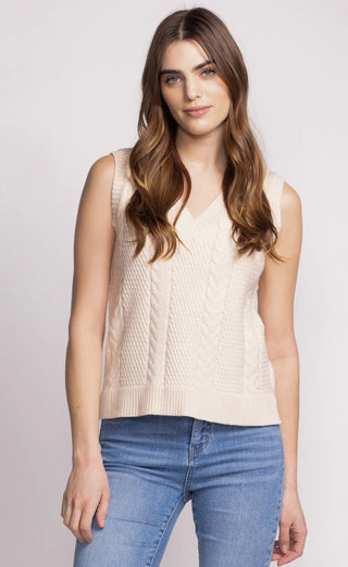 Holly Sweater Vest in Off White