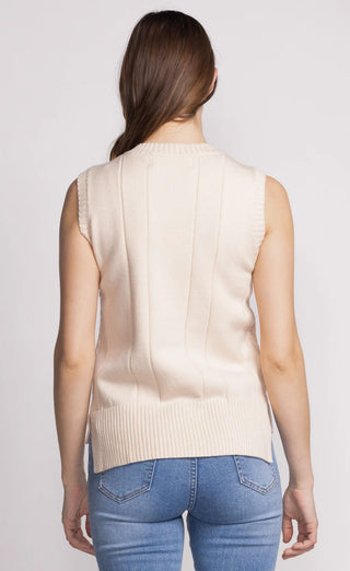 Holly Sweater Vest in Off White