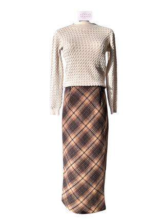 Karlee Brown Plaid Midi Skirt