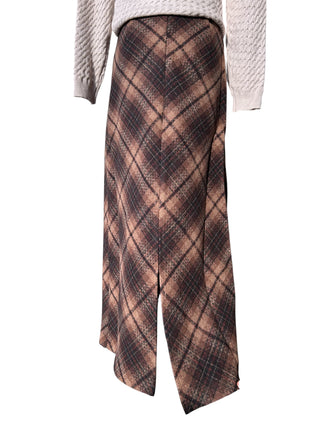 Karlee Brown Plaid Midi Skirt