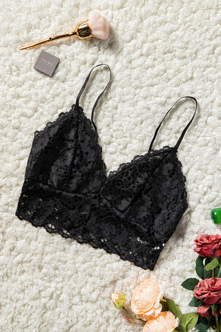 Black Black Lace Bralette