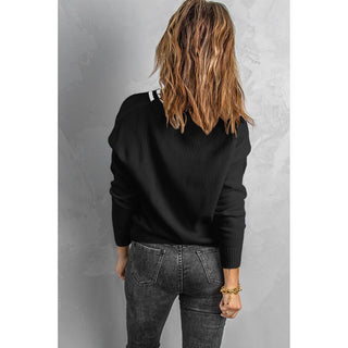 Dark Slate Gray Stauffer V-Neck Sweater