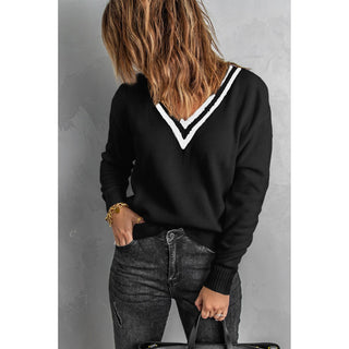 Dark Slate Gray Stauffer V-Neck Sweater