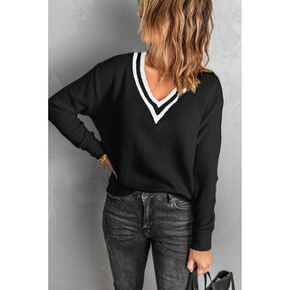 Dark Slate Gray Stauffer V-Neck Sweater