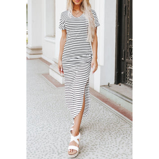 Light Gray Maxine Striped Dress