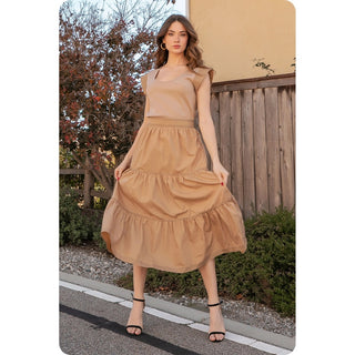 Rosy Brown Maribel Poplin Midi Dress