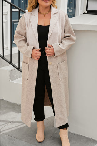 Dark Gray Colourblock Maxi Duster (Plus)