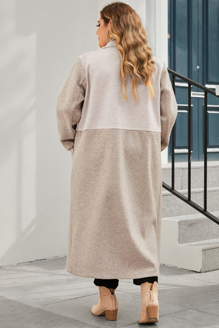 Gray Colourblock Maxi Duster (Plus)