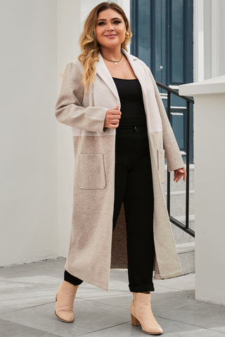 Gray Colourblock Maxi Duster (Plus)