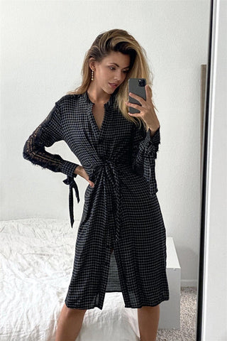 Black Polly Plaid Dress