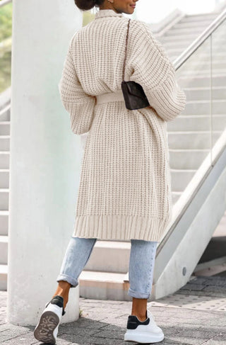 Light Gray Rachelle Knit + Belted Cardigan