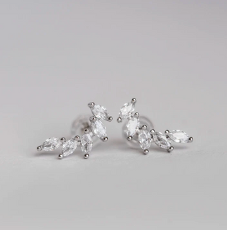Leaf Climber Earrings | Silver