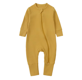Long Sleeve Ribbed Bamboo Sleeper | Golden Yellow