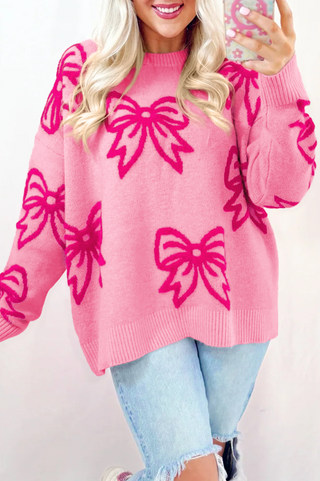 Hollie Pink Bow Sweater
