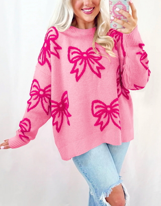 Hollie Pink Bow Sweater