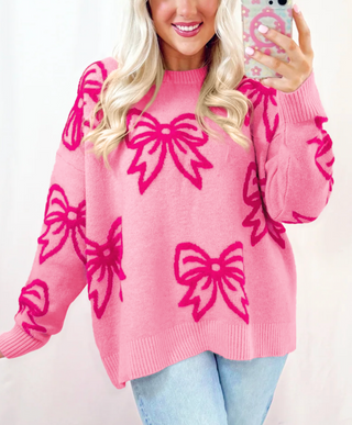 Hollie Pink Bow Sweater