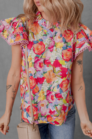 Wild Roses Cotton Blouse