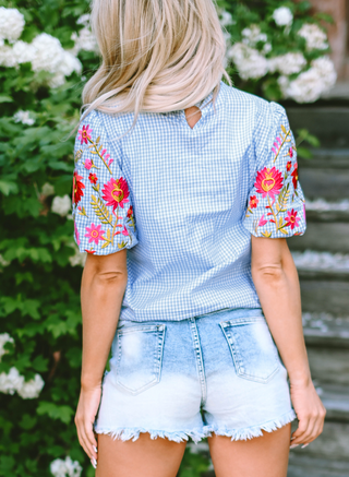 Blue Gingham Blouse