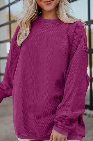 The Corduroy Sweatshirt | Fuchsia