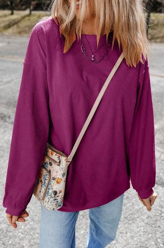 The Corduroy Sweatshirt | Fuchsia