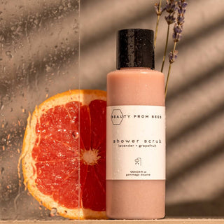 Shower Scrub in Lavender + Grapefruit | Beauty from Bees
