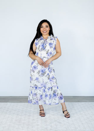 Stephanie Dress in Lilac Florals