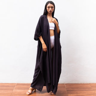 Black The Classic Tie-Waist Kimono (Black Licorice)