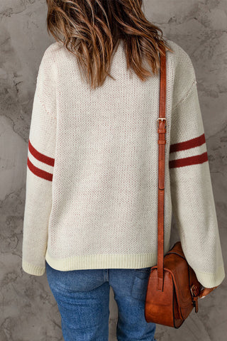 Dark Gray Evelyn Heart Sweater (Ivory)