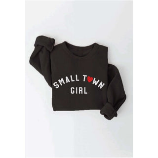 Lavender The Ultra-Cozy Sweatshirt (SMALL TOWN GIRL, BLACK)