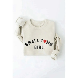 Beige The Ultra-Cozy Sweatshirt "Small Town Girl" (VTG WHITE)