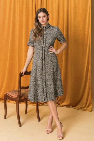 Chocolate Good Tidings Midi Shirt Dress