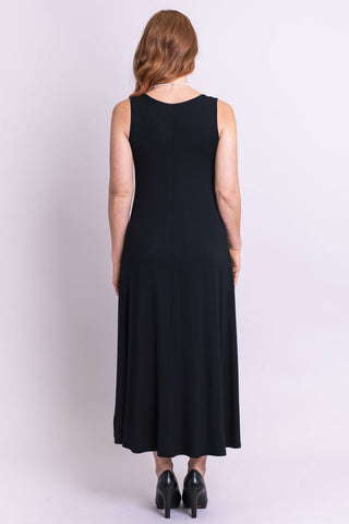 Light Gray Lanai Sleeveless Bamboo Dress in Black