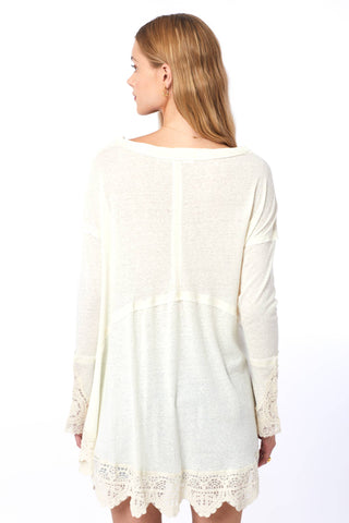 White Smoke Hudson Lace Trim Tunic