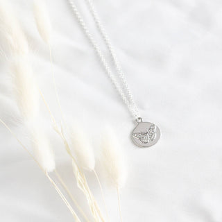 Butterfly Medallion Necklace | Silver