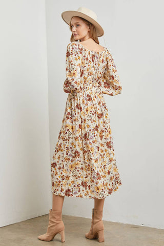 Light Gray Lana Wildflower Midi Dress