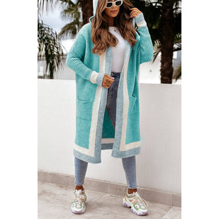 Gray Addison Longline Cardigan (Turquoise)