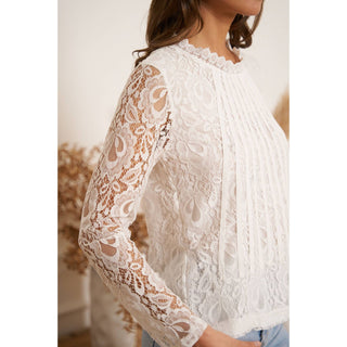 Light Gray Audrey Lace Blouse (White)